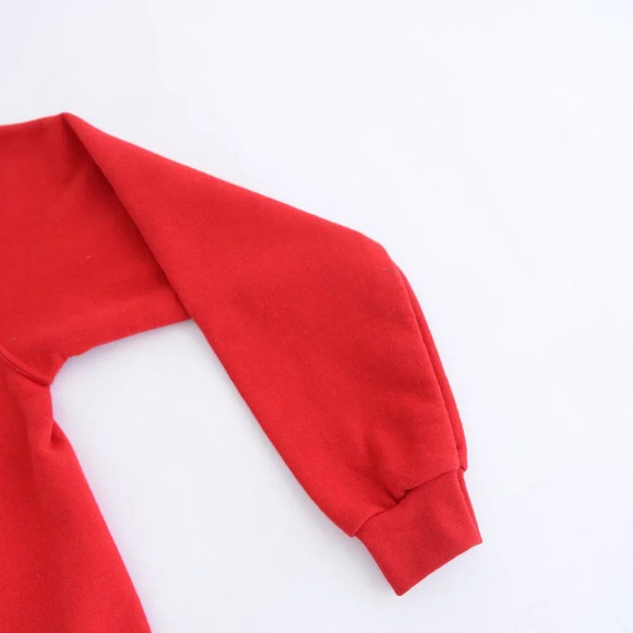 Vintage 90's Top Stitch By Morning Sun Red Christmas Tree Crewneck Sweater Med - Picture 5 of 13